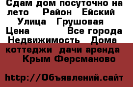 Сдам дом посуточно на лето. › Район ­ Ейский › Улица ­ Грушовая › Цена ­ 3 000 - Все города Недвижимость » Дома, коттеджи, дачи аренда   . Крым,Ферсманово